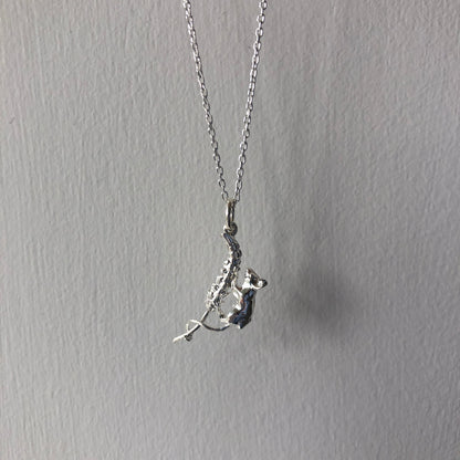 Silver field mouse pendant