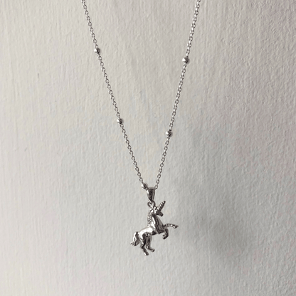 magical unicorn silver pendant