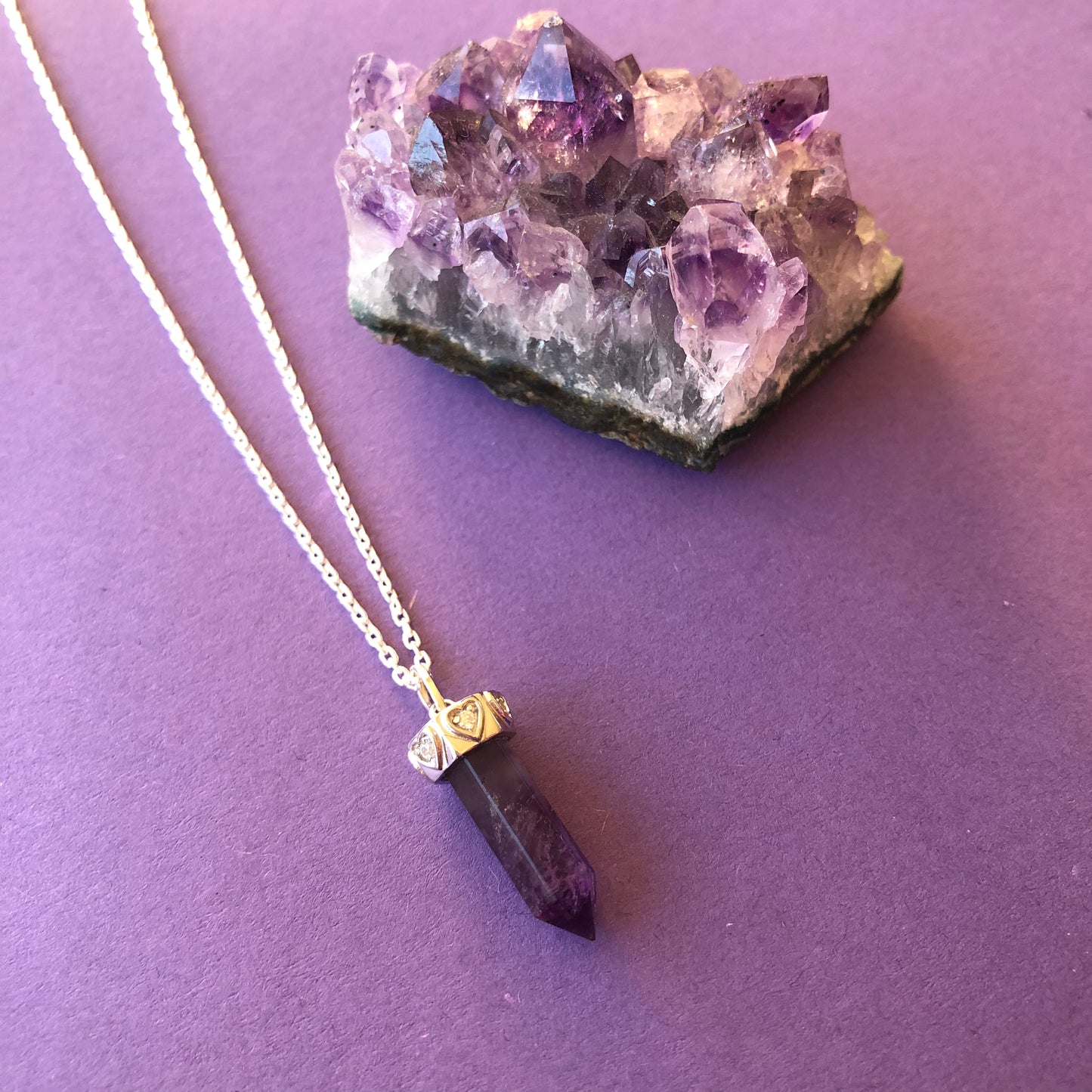 amethyst talisman pendant - gemstone jewellery for her