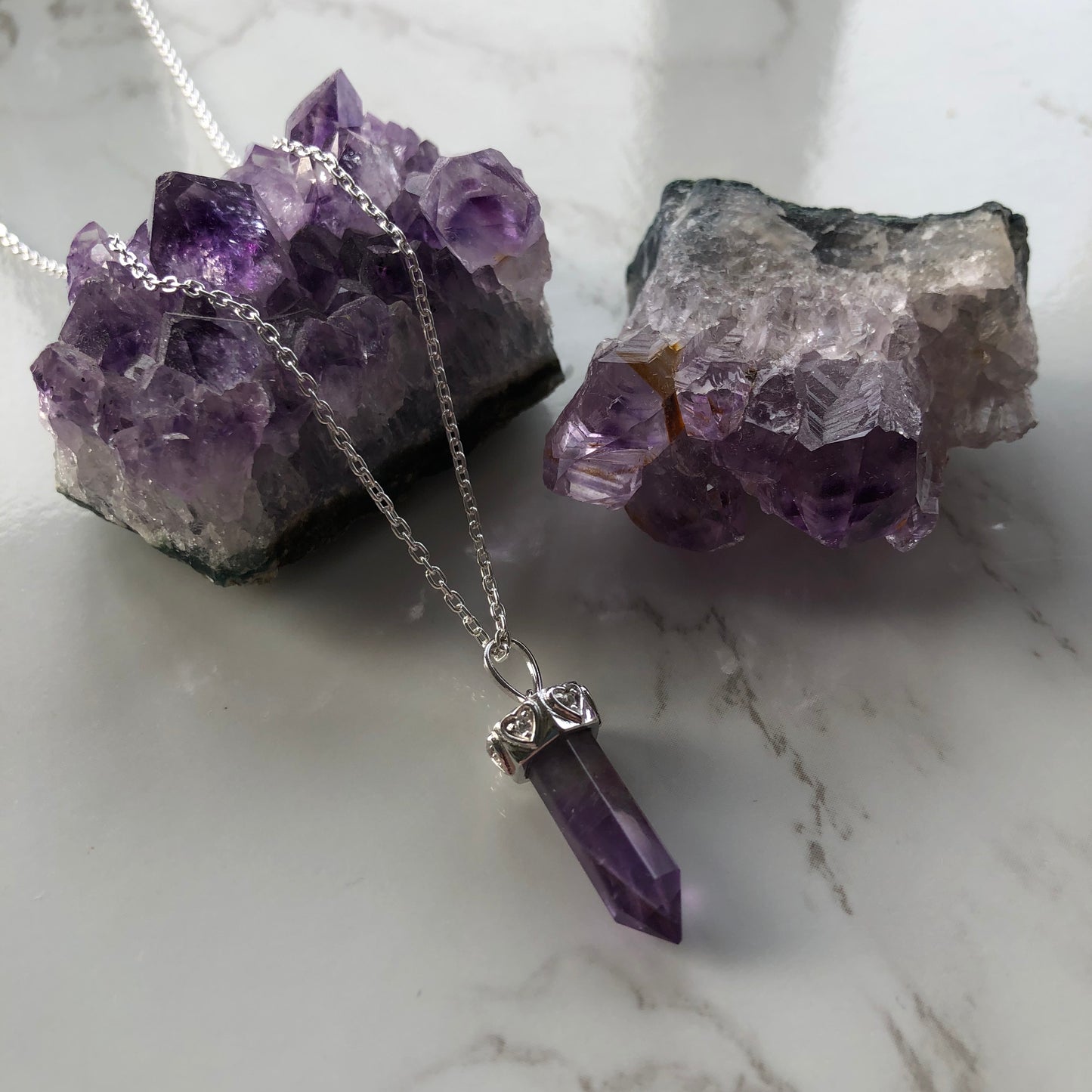 Amethyst talisman pendant - unique gifts for her 