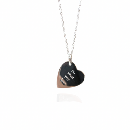 Do what you love heart pendant