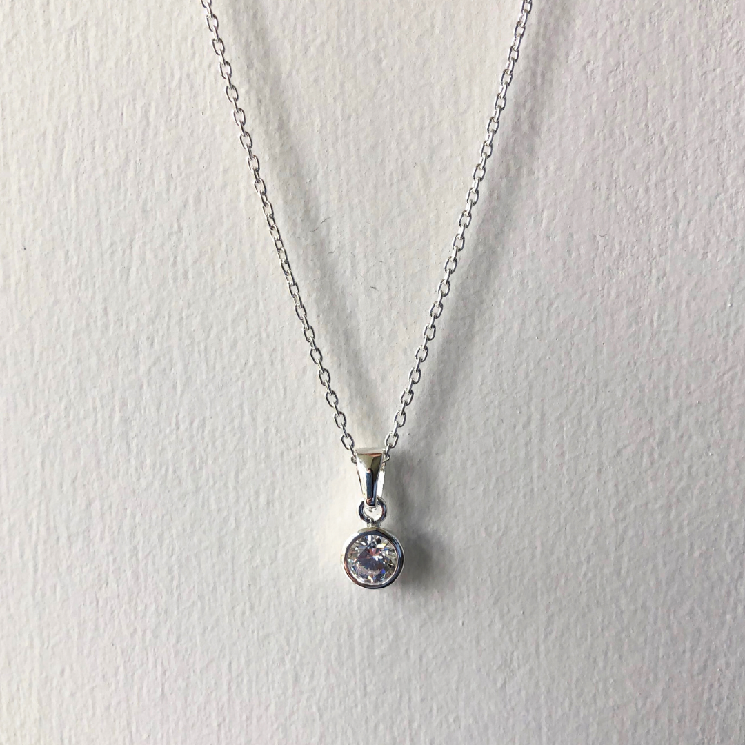 Cubic Zirconia silver pendant