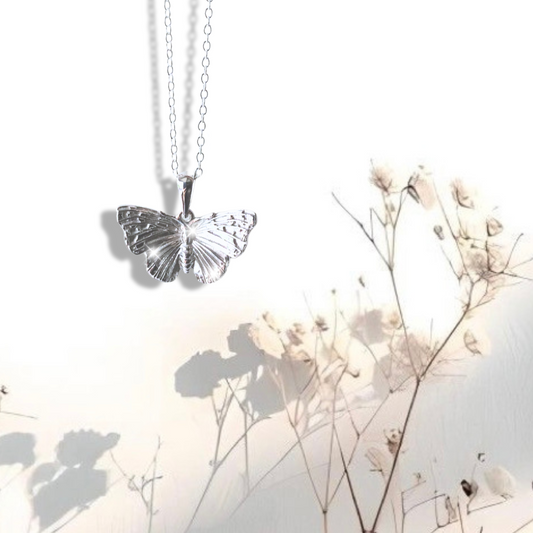 Sterling silver butterfly pendant- a talisman of hope - thoughtful jewellery gifts for her 