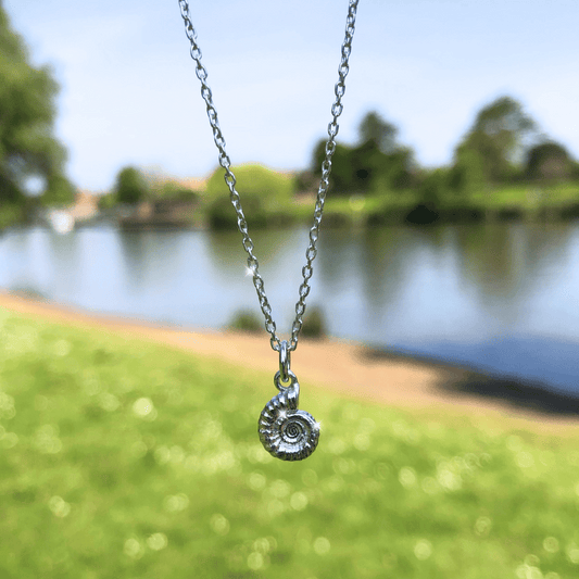 Silver Ammonite Fossil Pendant