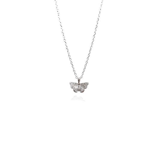 tiny silver butterfly pendant