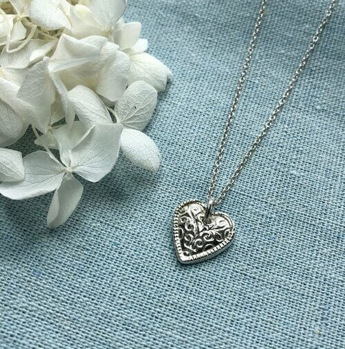 Handmade silver heart pendant - Ravetta Designs