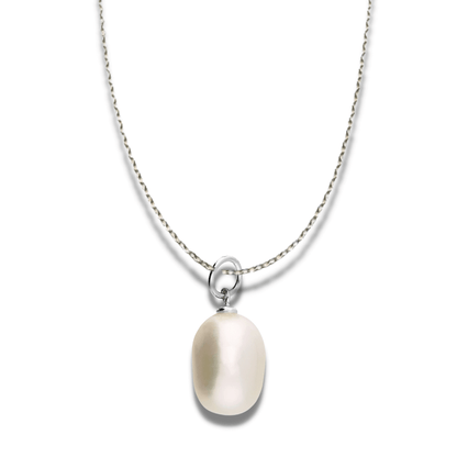 modern pearl silver pendant