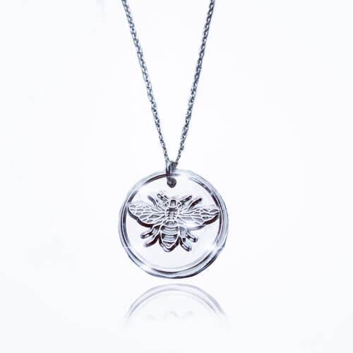 Handmade Silver honey bee talisman pendant - Ravetta Designs