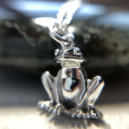 silver prince charming frog pendant