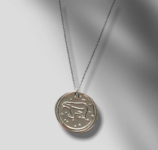 Big bear constellation pendant - ursa major mythology talisman pendant. Handmade in Thames Ditton