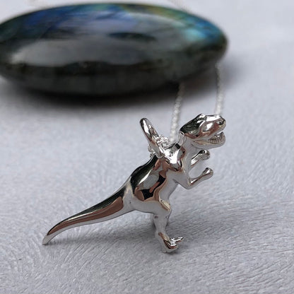 T-rex silver pendant