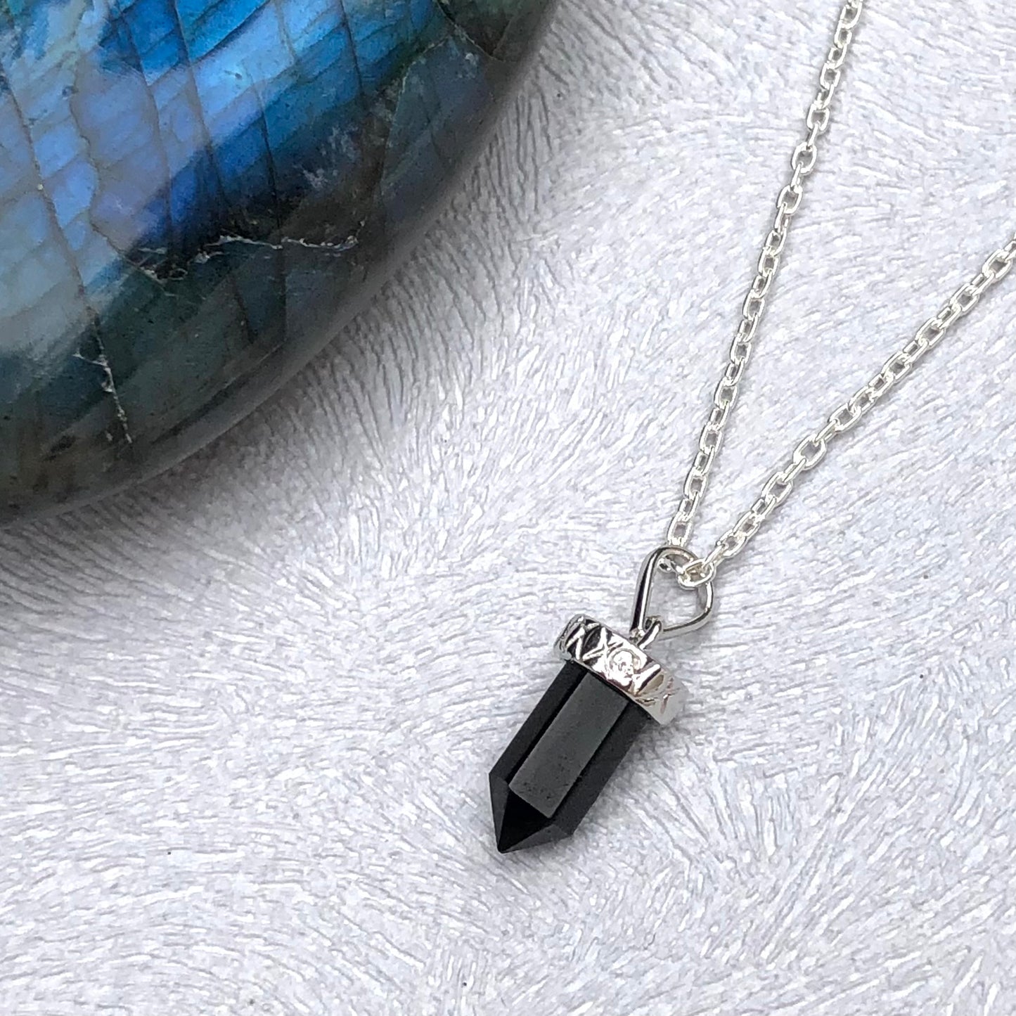 onyx talisman pendant - tiny gemstone jewellery for girls