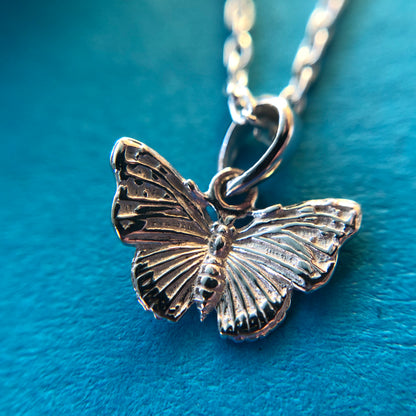 tiny silver butterfly pendant - unique everyday jewellery for her