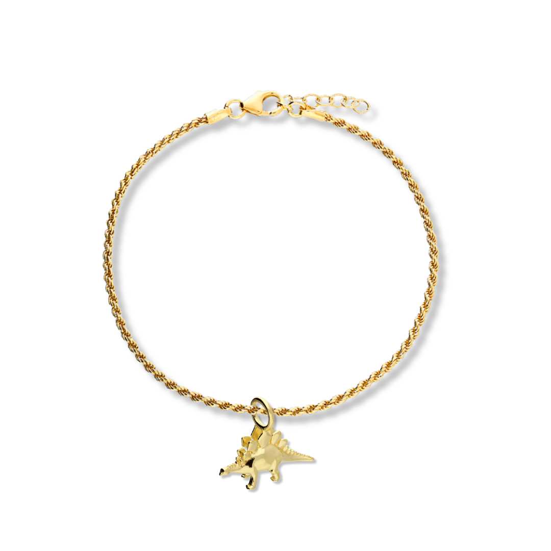 vermeil stegosaurus dinosaur bracelet 