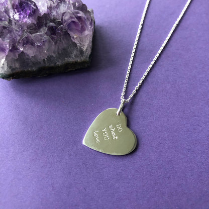 Do what you love heart pendant