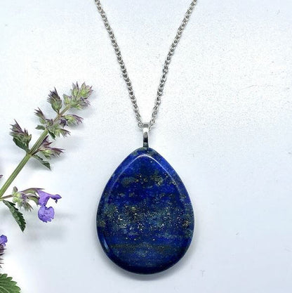 Lapis Lazuli worry stone pendant - Ravetta Designs