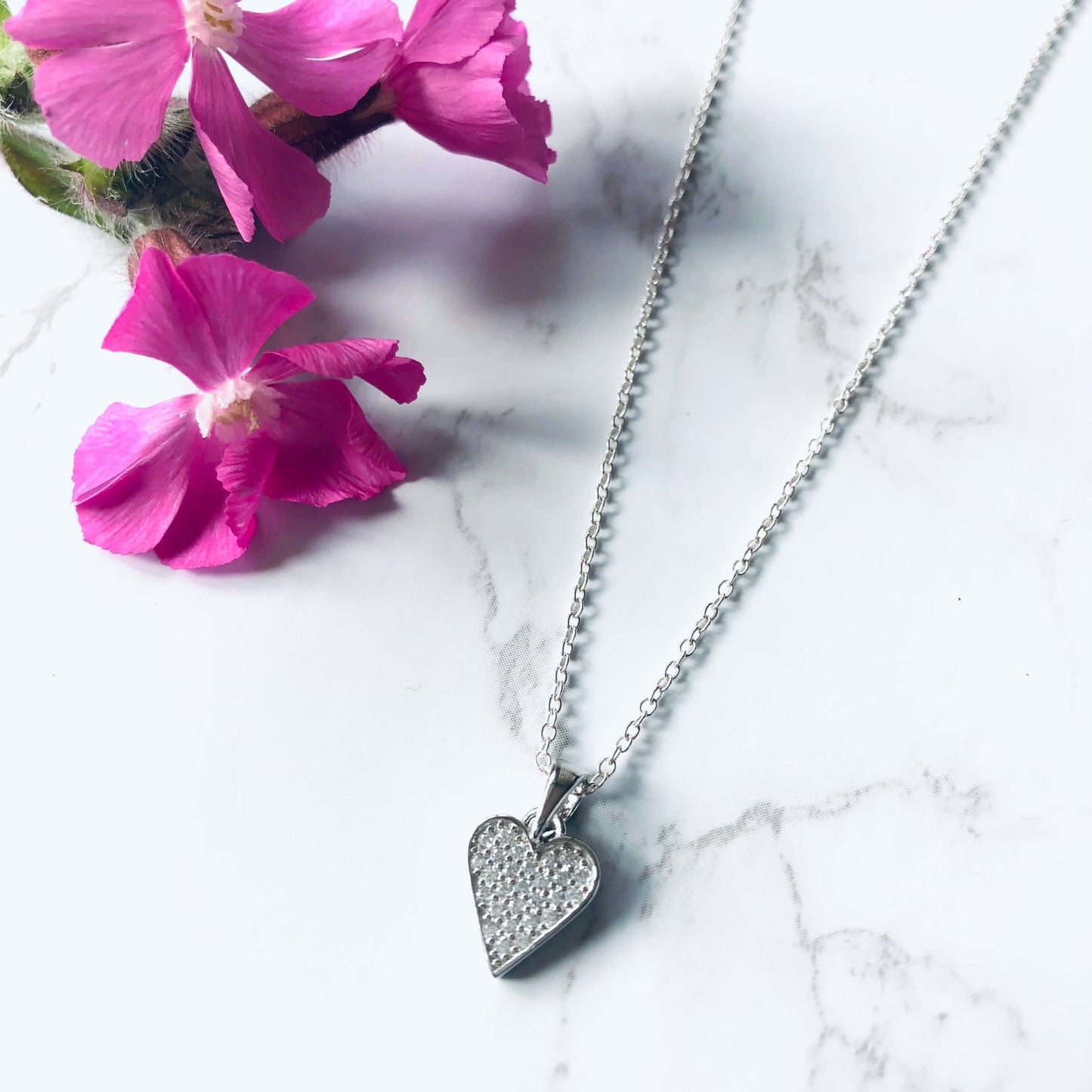 Love heart silver pendant