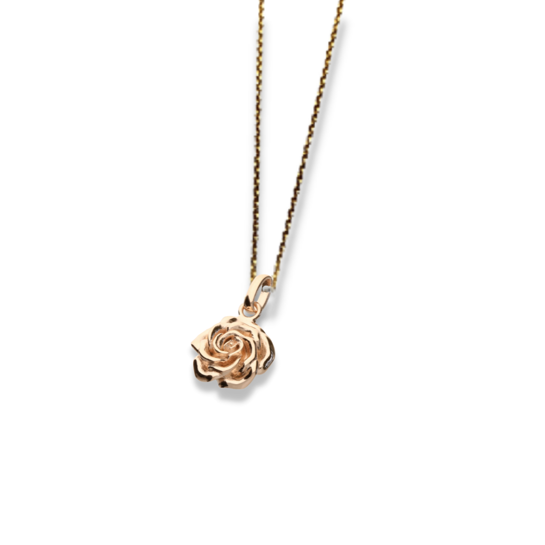 Birthday blooms - rose gold plated rose pendant - June birthday bloom