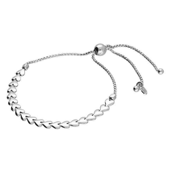 Sterling silver heart slider bracelet - romantic jewellery gifts for her