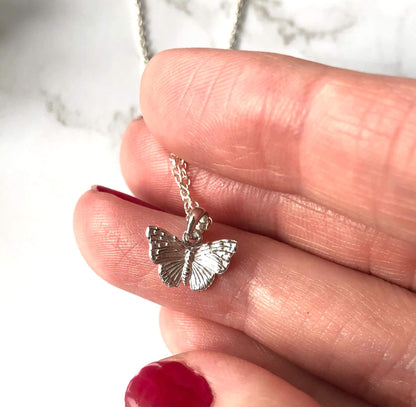 tiny silver butterfly pendant -unique gifts for Mother's Day