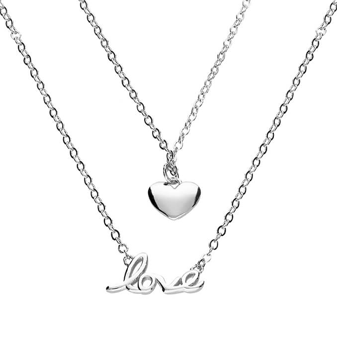 You are loved layered silver heart necklace